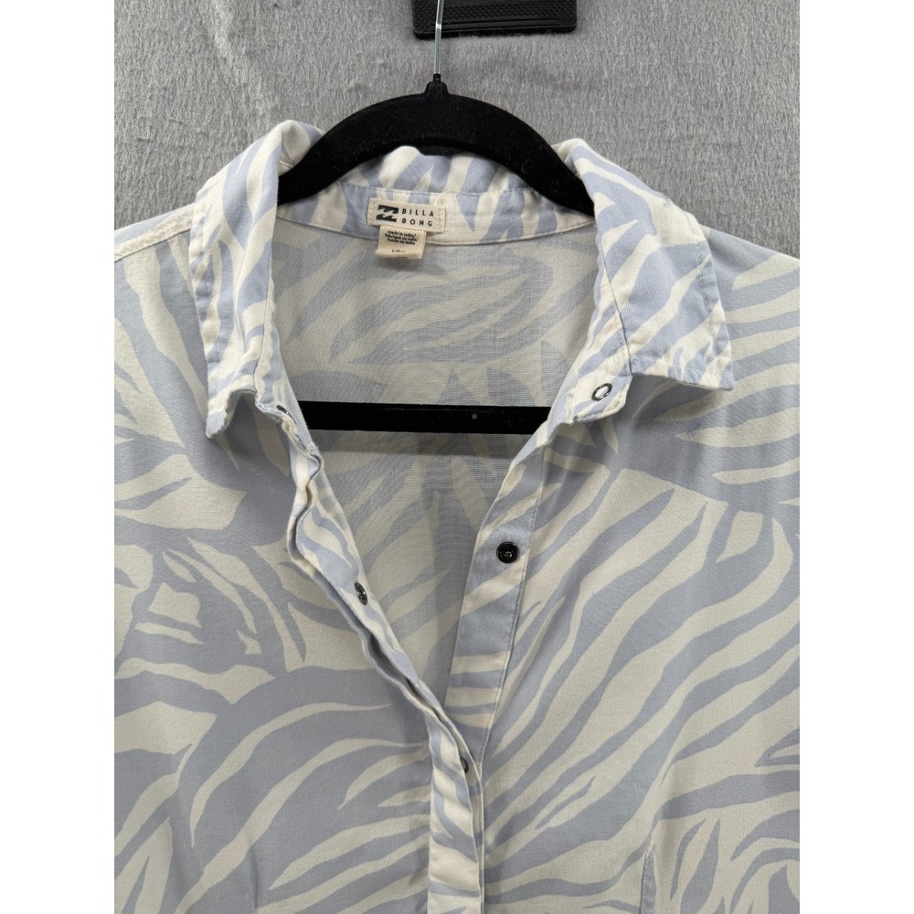 Billabong Heads‎ Up Romper Womens L Blue Resort Coastal Vacation Utility Safari - Picture 2 of 14